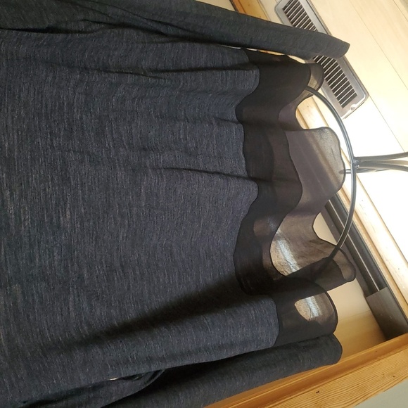 BCBGMaxazria Sheer Black Lane Contrasting Long Sleeve Sz. M Top Tunic - Picture 4 of 11